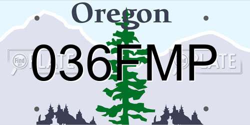 036FMP Oregon License Plate