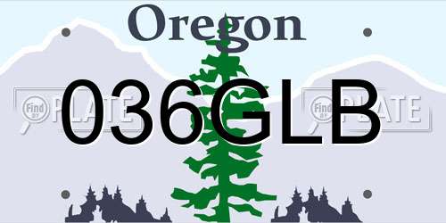 036GLB Oregon License Plate
