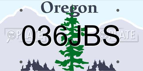 036JBS Oregon License Plate