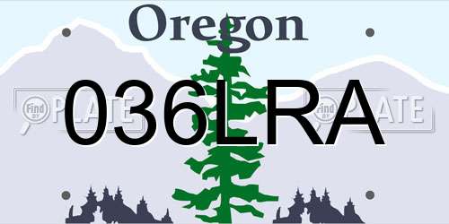 036LRA Oregon License Plate