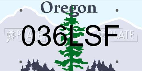 036LSF Oregon License Plate