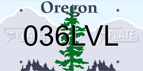 036LVL Oregon License Plate