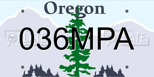 036MPA Oregon License Plate