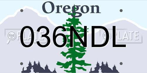 036NDL Oregon License Plate