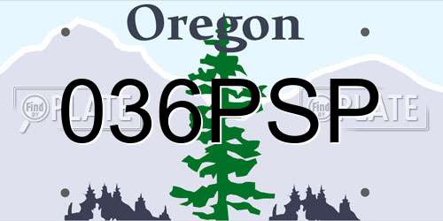 036PSP Oregon License Plate