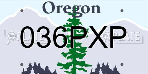 036PXP Oregon License Plate