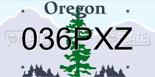 036PXZ Oregon License Plate