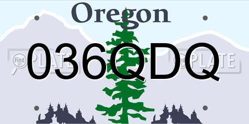036QDQ Oregon License Plate