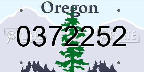 0372252 Oregon License Plate
