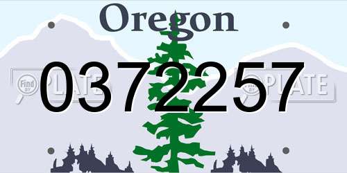 0372257 Oregon License Plate