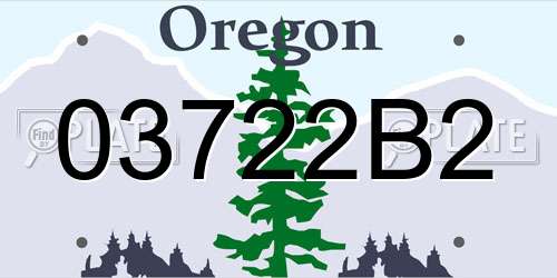 03722B2 Oregon License Plate