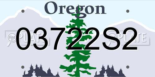 03722S2 Oregon License Plate