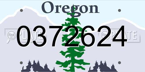 0372624 Oregon License Plate