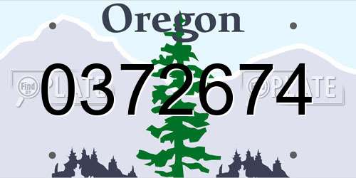 0372674 Oregon License Plate