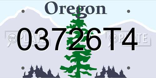 03726T4 Oregon License Plate