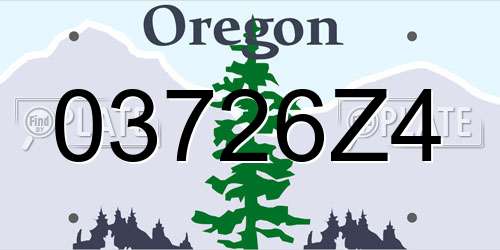 03726Z4 Oregon License Plate