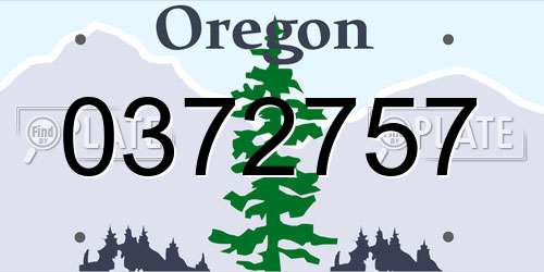 0372757 Oregon License Plate