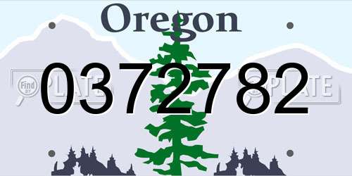 0372782 Oregon License Plate