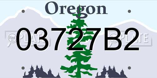 03727B2 Oregon License Plate