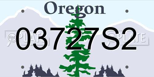 03727S2 Oregon License Plate