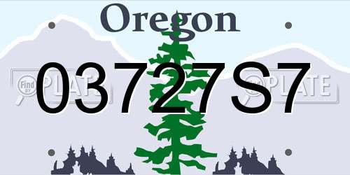 03727S7 Oregon License Plate