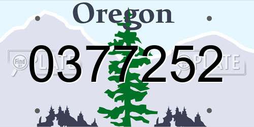 0377252 Oregon License Plate