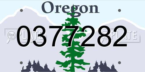 0377282 Oregon License Plate
