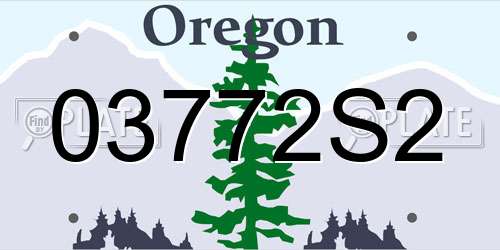 03772S2 Oregon License Plate