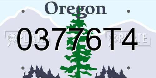 03776T4 Oregon License Plate