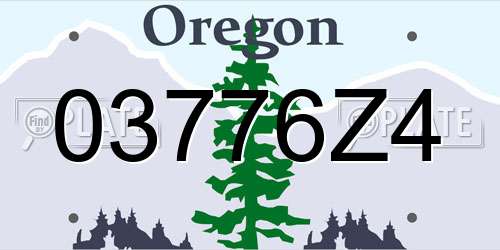 03776Z4 Oregon License Plate
