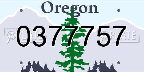 0377757 Oregon License Plate