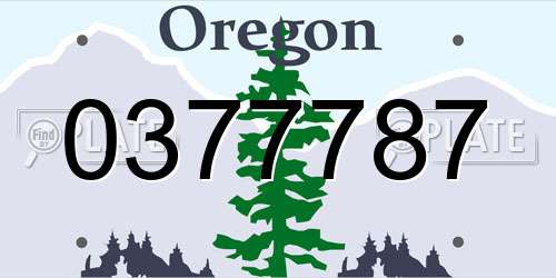 0377787 Oregon License Plate