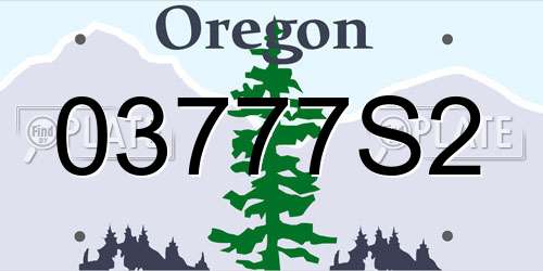 03777S2 Oregon License Plate