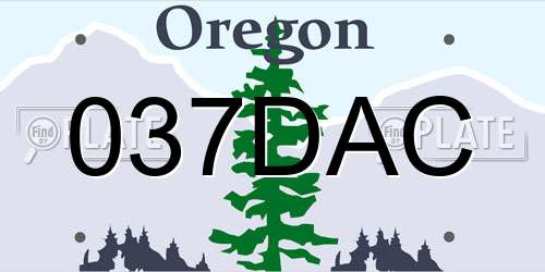 037DAC Oregon License Plate