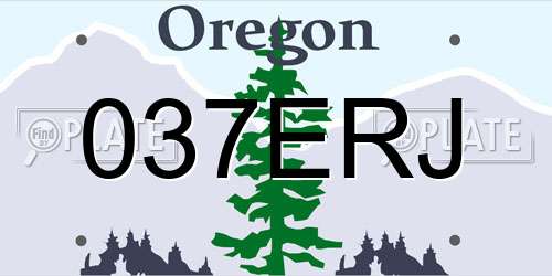 037ERJ Oregon License Plate