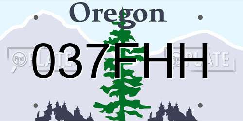 037FHH Oregon License Plate