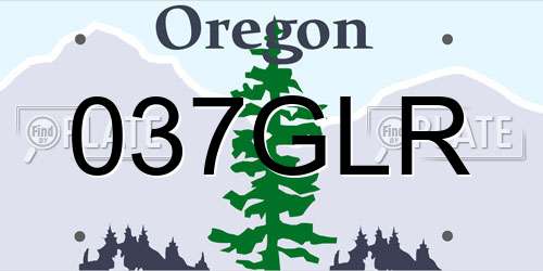 037GLR Oregon License Plate