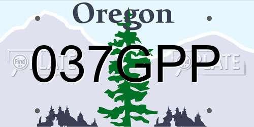 037GPP Oregon License Plate