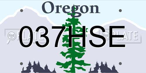 037HSE Oregon License Plate