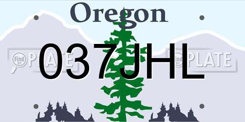 037JHL Oregon License Plate