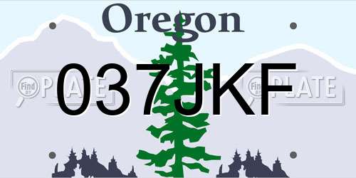 037JKF Oregon License Plate