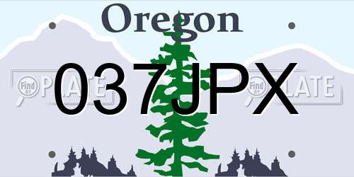 037JPX Oregon License Plate