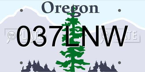 037LNW Oregon License Plate