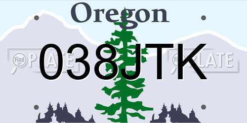 038JTK Oregon License Plate