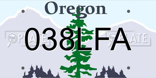 038LFA Oregon License Plate