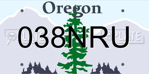 038NRU Oregon License Plate