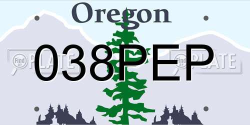 038PEP Oregon License Plate