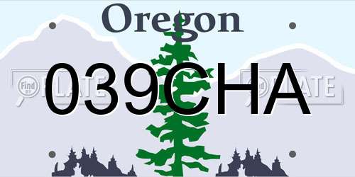 039CHA Oregon License Plate