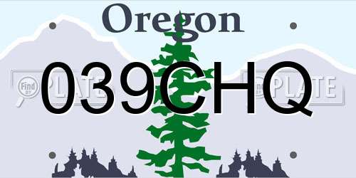 039CHQ Oregon License Plate