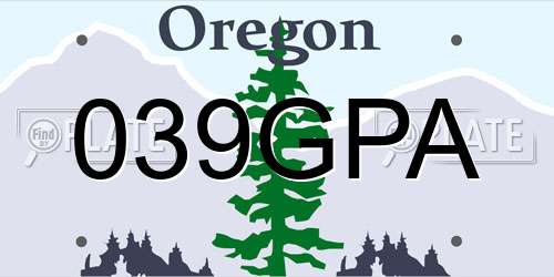 039GPA Oregon License Plate